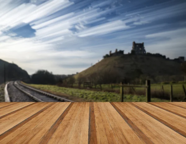 Unika abstrakt time lapse stack landskap av medeltida slott en — Stockfoto