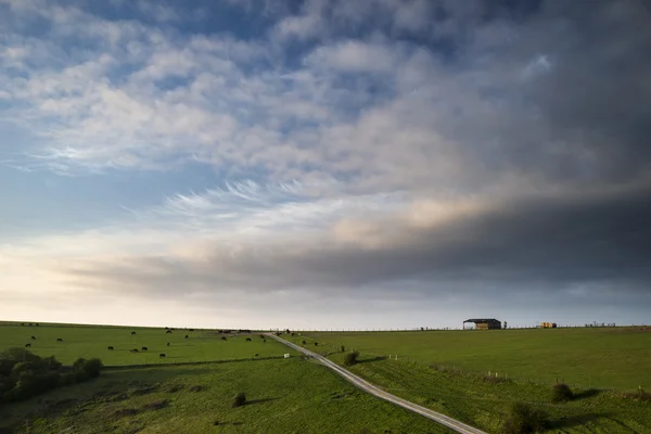 Frühlingsmorgen über einer lebendigen Agrarlandschaft in Englsh Cou — Stockfoto