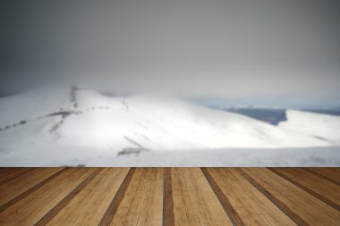 W dağlarda kar üstünden manzara nefes kesici kapalı