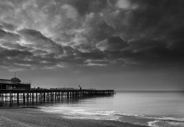 Sunrise landscape of pier under construction and development in — Stock Photo, Image