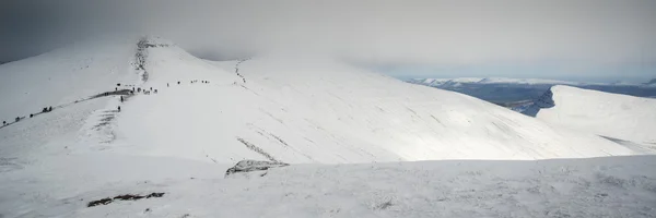 Stunning Winter panoramic landscape snow covered countryside wit — Stock Photo, Image