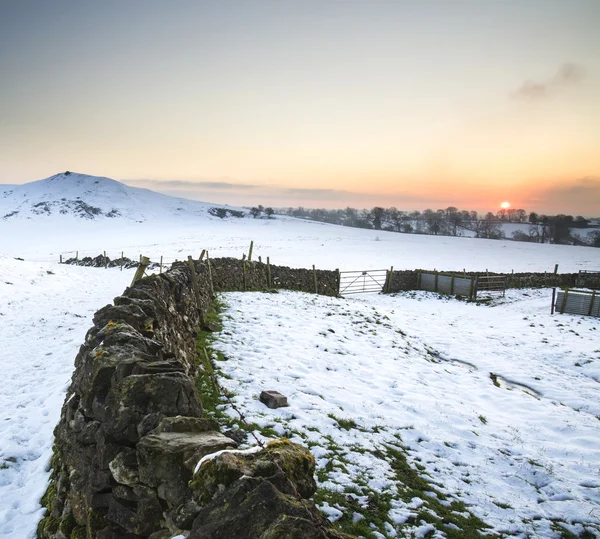 Beautiful Winter landscape over snow covered Winter countryside — Stock Photo, Image