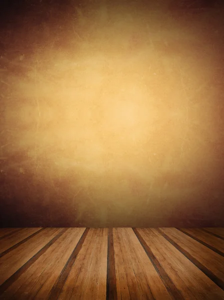 Retro grunge texture background with wooden floor platform foreg — Stock Photo, Image