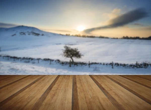 Mooie winterlandschap over sneeuw bedekt Winter landschap — Stockfoto