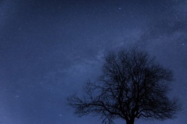 Samanyolu galaksi görüntü ile gece gökyüzünün yıldızları temizleyin