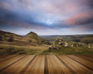 Chrome Hill ve tepe Dis Parkhouse Hill'de peyzaj çarpıcı