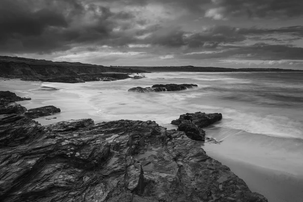 Bela paisagem do nascer do sol de Godrevy na costa da Cornualha em — Fotografia de Stock