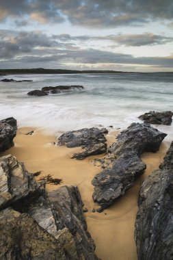 Godrevy güzel gündoğumu manzara Cornwall Sahili üzerinde