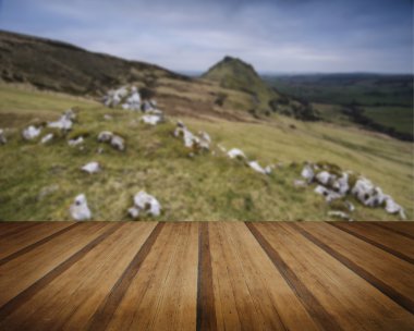 Chrome Hill ve tepe Dis Parkhouse Hill'de peyzaj çarpıcı