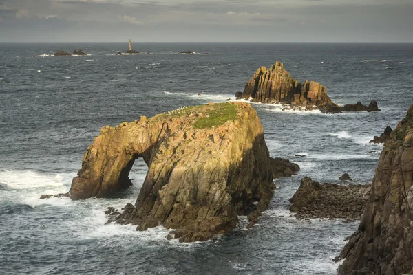 Krásný východ slunce krajina z letiště Land's End v Anglii Cornwall — Stock fotografie