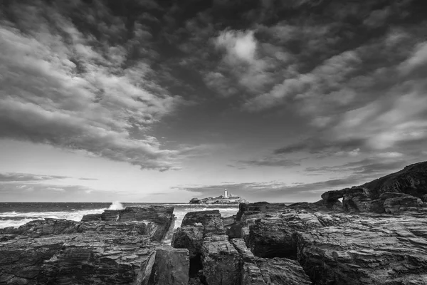 Godrevy güzel gündoğumu manzara Cornwall Sahili üzerinde