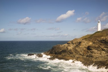 Cornwall Engla kafasına Trevose canlı yaz peyzaj görüntüsü