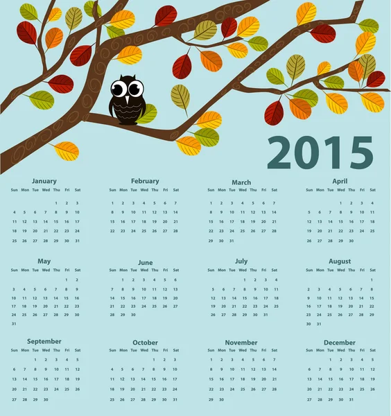 2015 ano calendário — Vetor de Stock