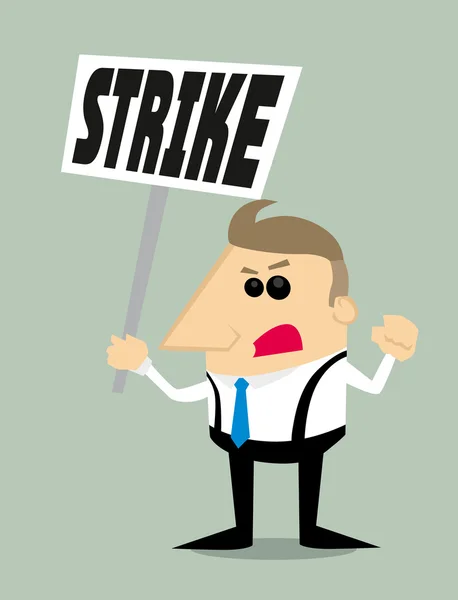 Çizgi film işadamı Strike — Stok Vektör