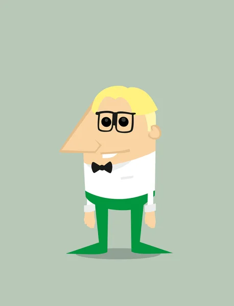 Nerd de dibujos animados — Vector de stock