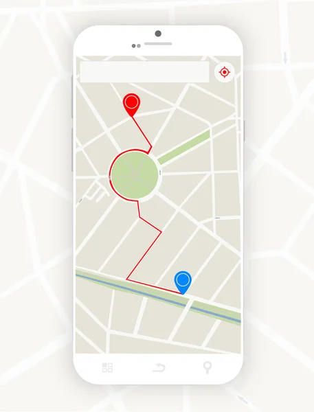 Smartphone con GPS — Vector de stock