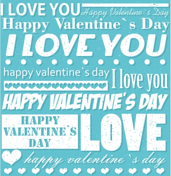 Aftelkalender voor Valentijnsdag typografische achtergrond — Stockvector
