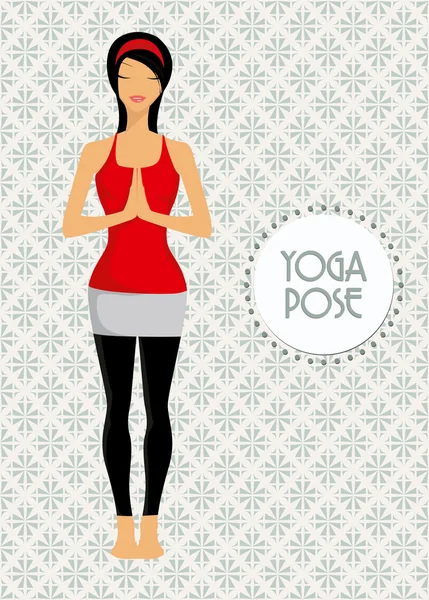 Jeune femme pratiquant le yoga — Image vectorielle