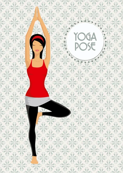 Jeune femme pratiquant le yoga — Image vectorielle