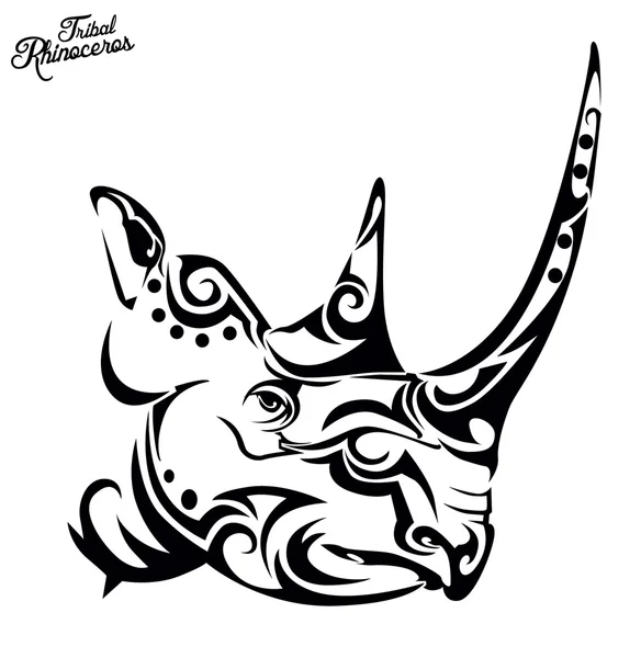 Tribal rhino — Stockvector