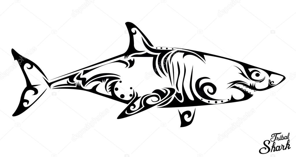 Download Tribal shark — Stock Vector © lindwa #65970651
