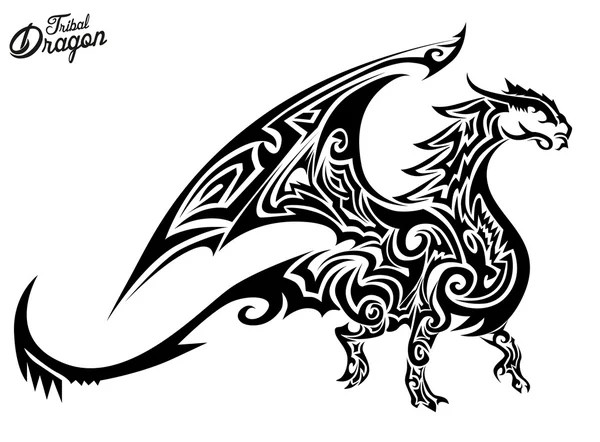 Tribal Dragon — Stockvector