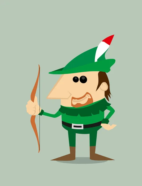 Robin Hood cartone animato — Vettoriale Stock
