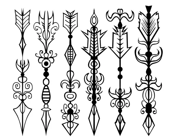 Arrows tattoo set — Stock Vector