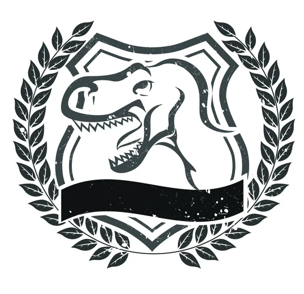 Grunge velociraptor emblema da cabeça — Vetor de Stock