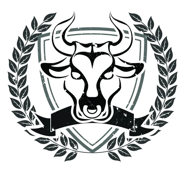 Grunge-bull hoofd embleem — Stockvector