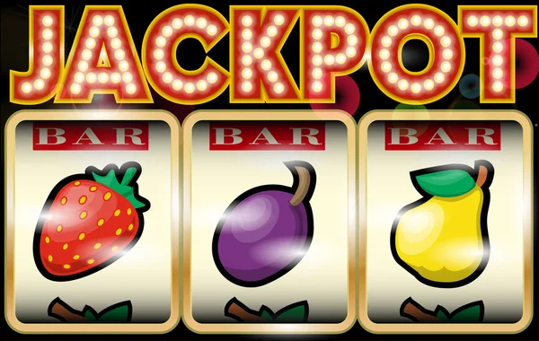 Slotmachine illustratie Jackpot — Stockvector