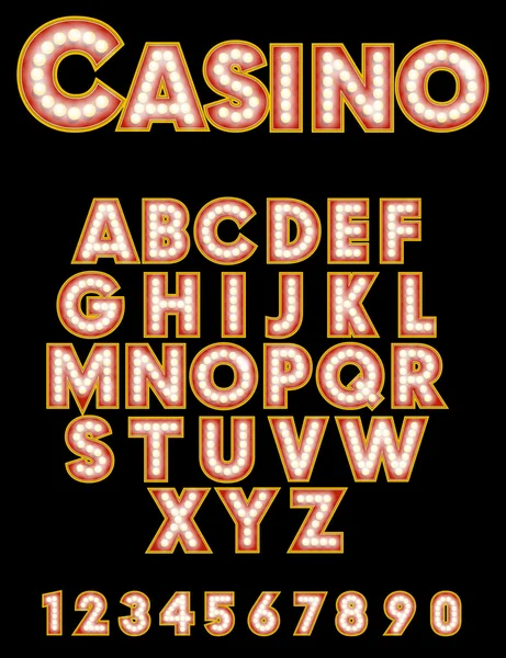 Retro Casino písmo — Stockový vektor