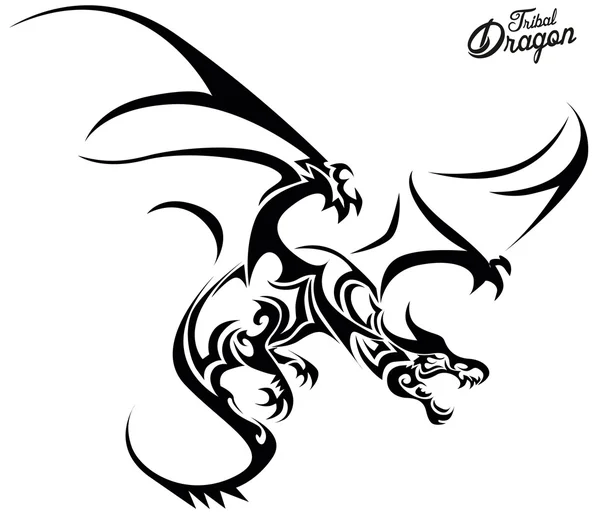 DRAGON TRIBAL — Image vectorielle