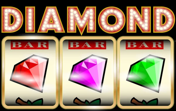 Ілюстрація ігрового автомата з діамантами — стоковий вектор
