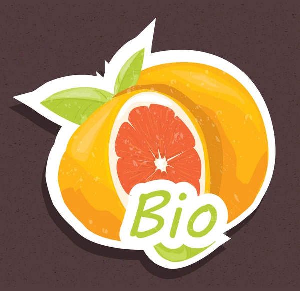 Étiquette bio orange — Image vectorielle