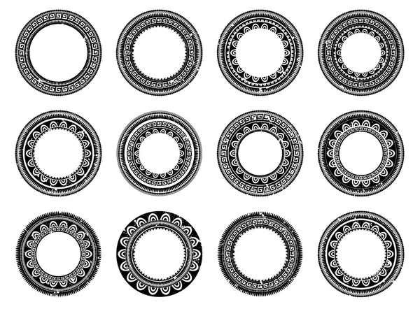 Ensemble de tatouage polynésien cercle — Image vectorielle