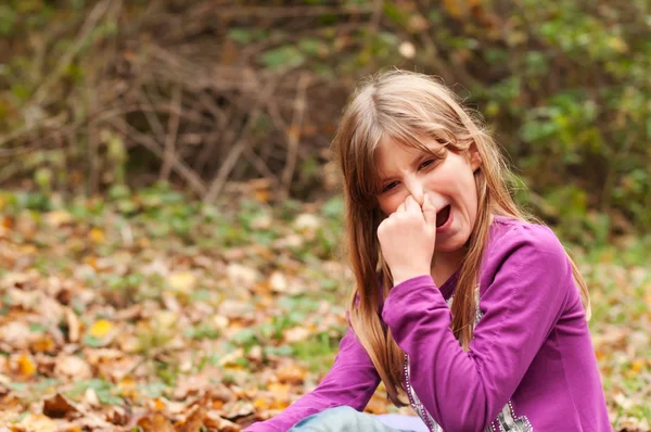 Girl with flue — Stock Photo, Image