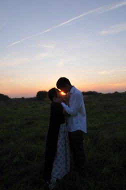 Sevgi dolu çift açık portre