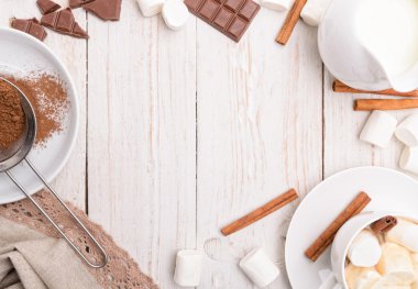 Sıcak kakao. Çerçeve.