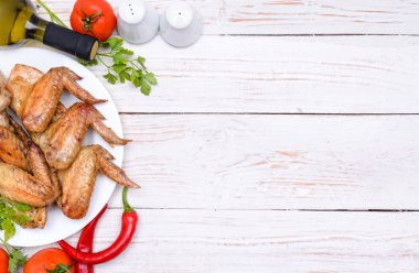 Tavuk kanadı. Arka plan.