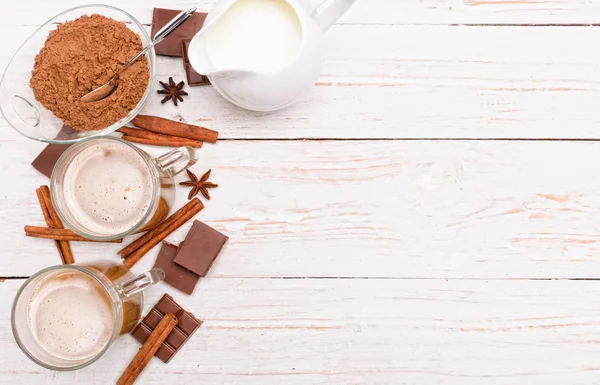 Bebida caliente de cacao. Contexto . — Foto de Stock