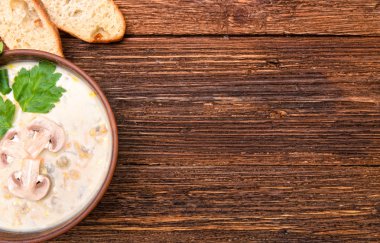 Mantar çorbası. Arka plan.