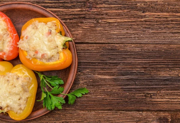 Pimenta recheada com carne. Contexto . — Fotografia de Stock