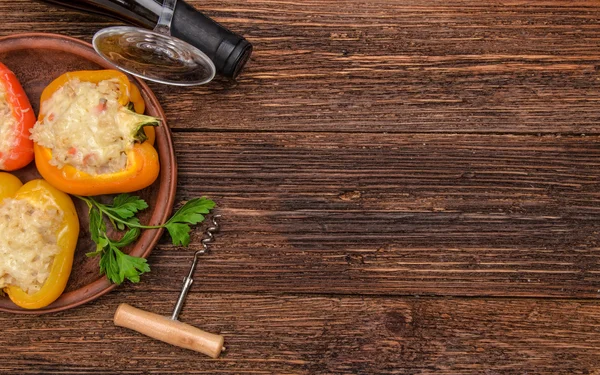 Pimenta recheada com carne. Contexto . — Fotografia de Stock