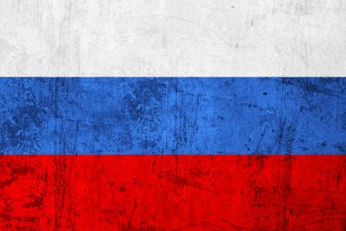 Grunge kirli ve yıpranmış Rus bayrağı
