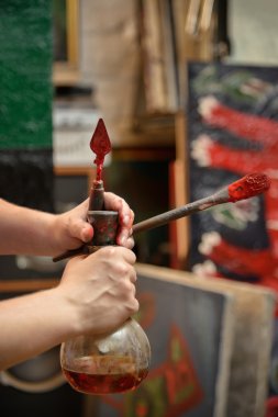 ressam tablo araçları dağınık