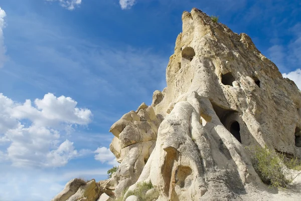 Ancient stone dwellings in Cappadocia — Stock Photo, Image