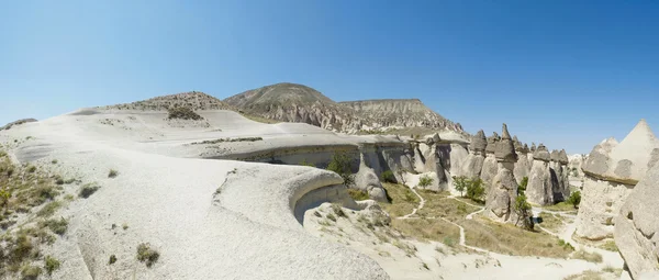 Ancient stone dwellings in Cappadocia — Stock Photo, Image