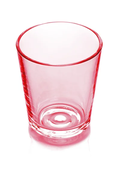 Empty red glass isolated on white — Stock Photo, Image