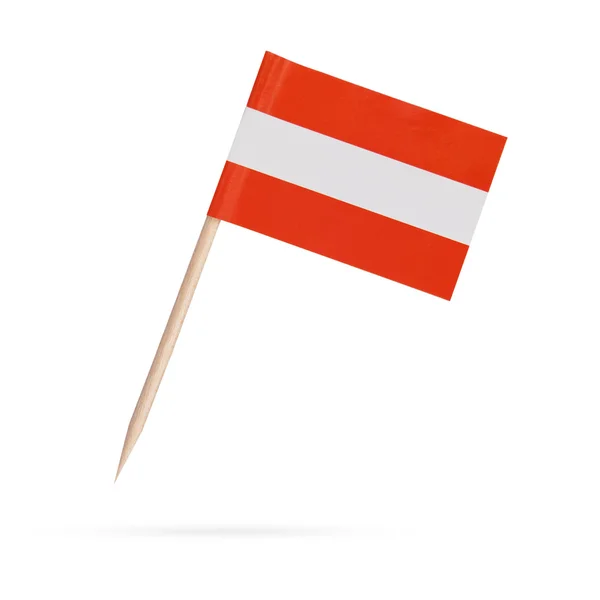 Bandeira em miniatura Áustria. Isolado sobre fundo branco — Fotografia de Stock